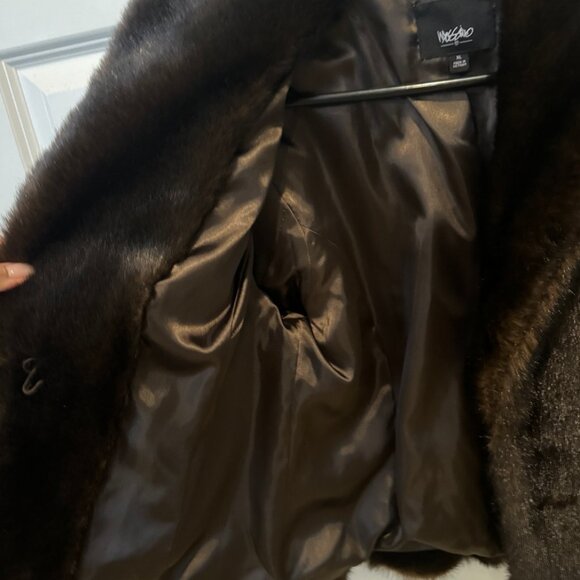 Mossimo Brown Faux Fur Jacket XL (Fits like Large) - Picture 4 of 6